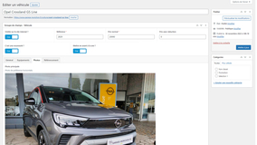 Edition d'un véhicule depuis l'interface d'administration