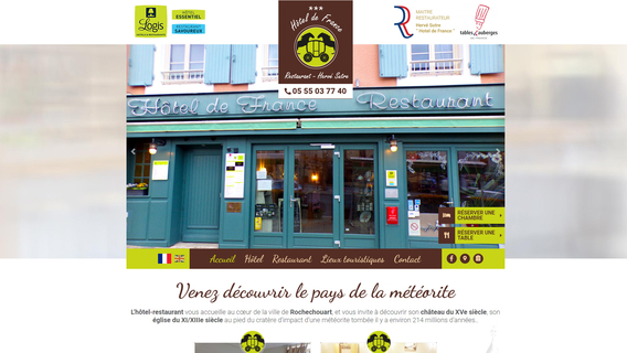 Site Internet de l'hôtel de France à Rochechouart