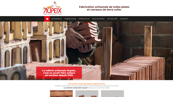 Site Internet de la Tuilerie Aupeix