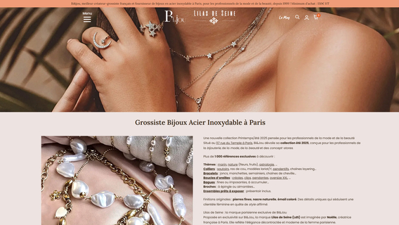 Page d'accueil du site Internet de Bi&jou